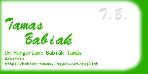 tamas babiak business card